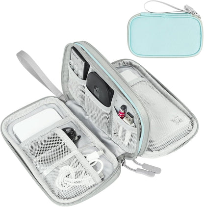 Travel Cable Organizer Pouch Electronic Accessories Carry Case Portable Waterproof Double Layers All-In-One Storage Bag for Cord, Charger, Phone, Earphone Black